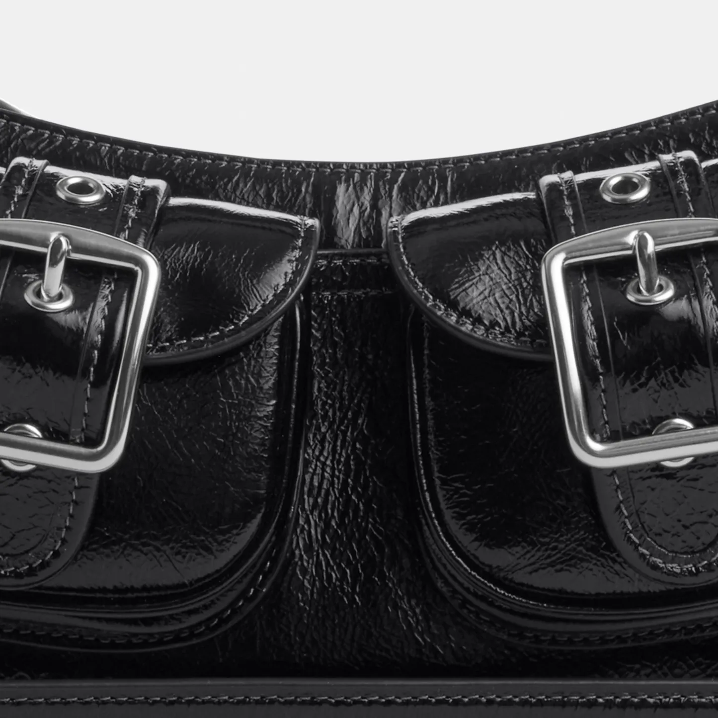 COACH®,Ashton Bag,Leather,Fabric,Shoulder Bag,Luggage Tag,Compact,Lined,Silver Metal,Day Party,Black,Closer View