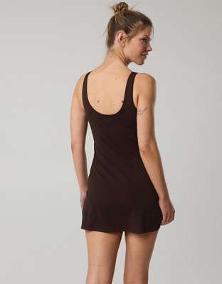 OFFLINE By Aerie Real Me Low Key Mini Dress - Deep Earth