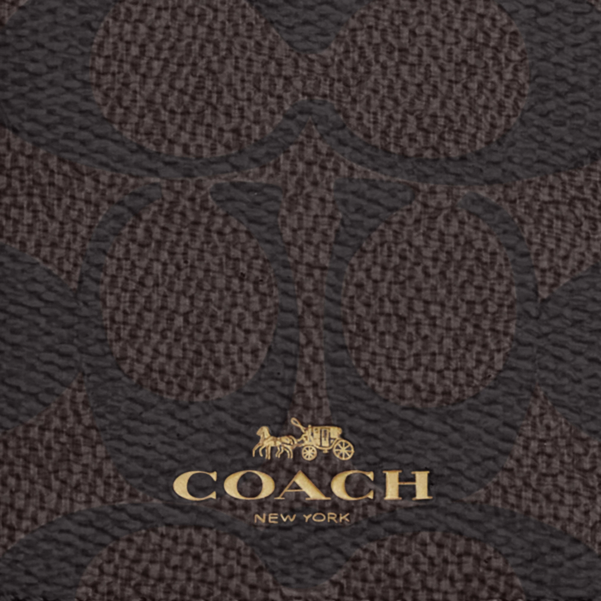 COACH®,Id Lanyard In Signaure Canvas,Canvas,Leather,Card Case,Color Block,Key Ring,Casual,Black