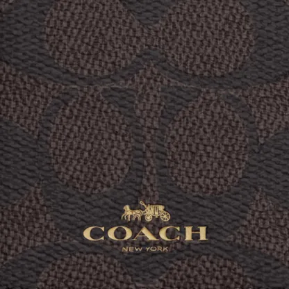 COACH®,Id Lanyard In Signaure Canvas,Canvas,Leather,Card Case,Color Block,Key Ring,Casual,Black