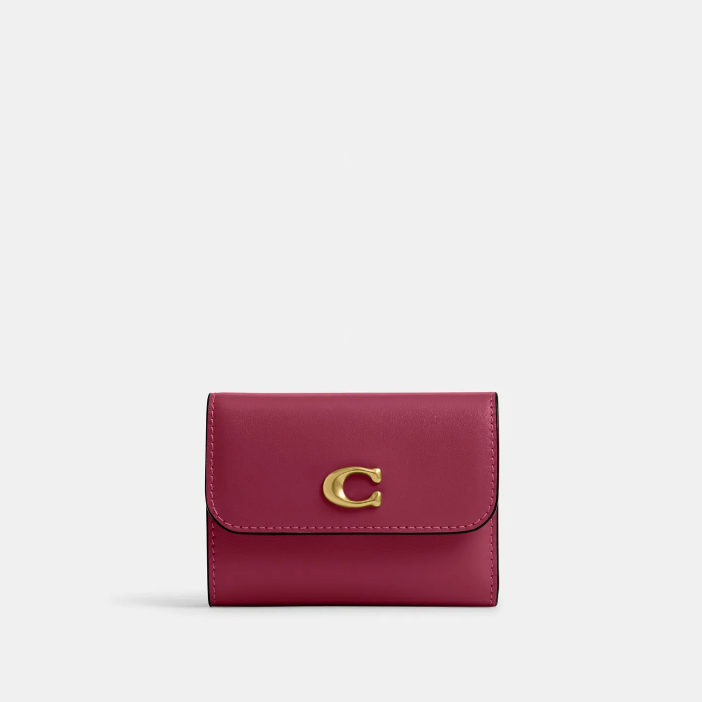 COACH®,Essential Card Holder Wallet,Leather,Calfskin Leather,Card Case,Bi Fold,Logo,Metal,Casual,,Front View