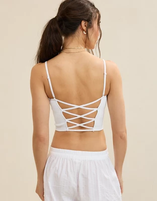 Superchill Seamless Rib Padded Bra Top - White