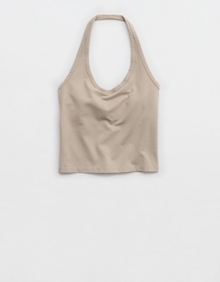 OFFLINE By Aerie OG Cotton Halter Tank Top - Stone Harbor