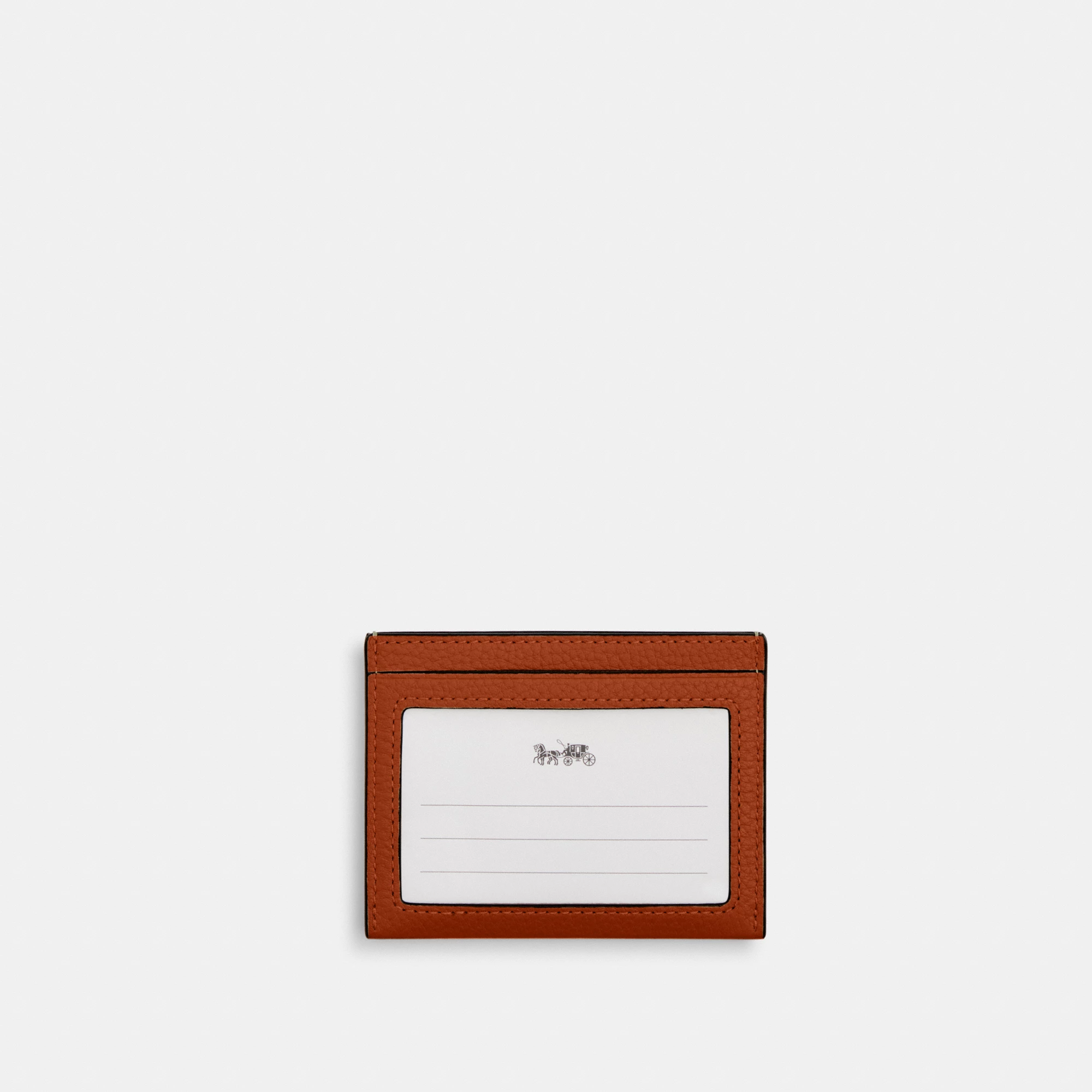 COACH®,Slim Id Card Case,Leather,Card Case,Casual,Brown,Back View