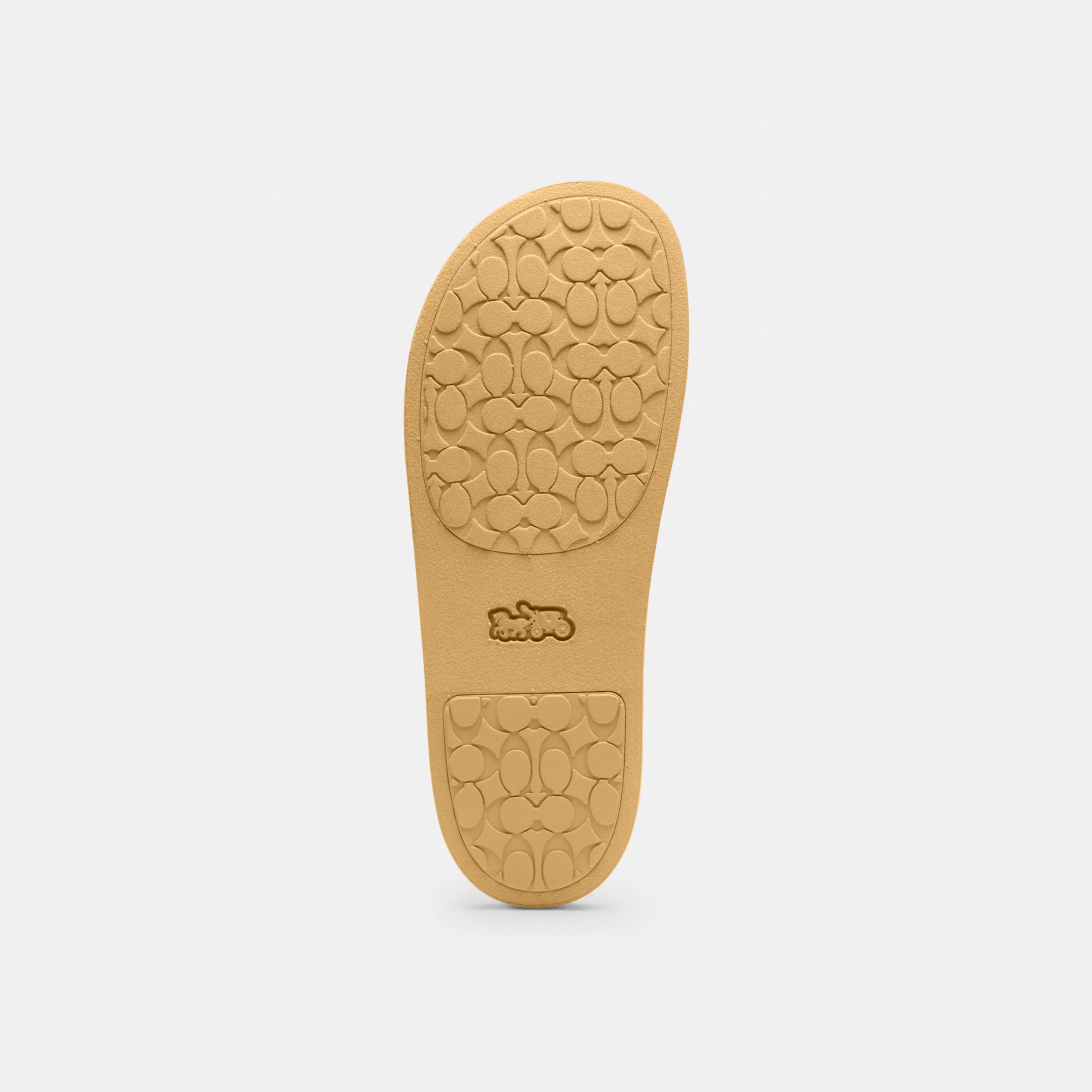 COACH®,Udele Sport Slide In Signature Jacquard Canvas,Rubber,EVA,Canvas,Slides,Fabric,Logo,Pull Tab,Casual,Beige,Outsole View
