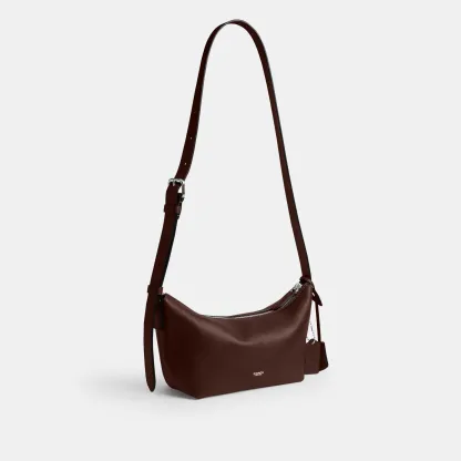 COACH®,Mott Sling Bag 22,Leather,Slingback,Crossbody,Metal Material,Logo,Adjustable,Silver Metal,Casual, Father's Day,Brown,Angle View
