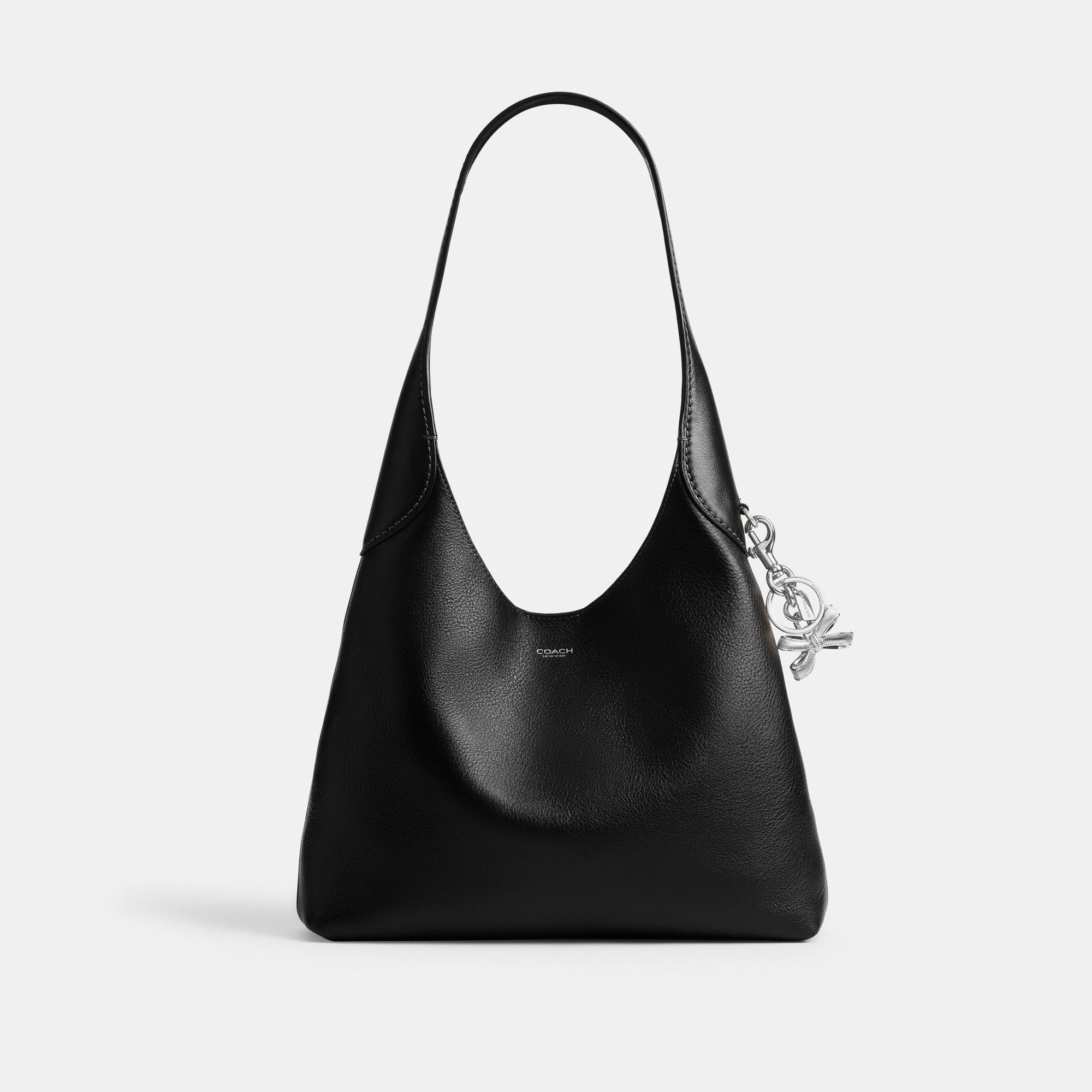 COACH®,Bow Bag Charm,Key Chain,Metal Material,Bow,Silver Plated,Silver,Angle View