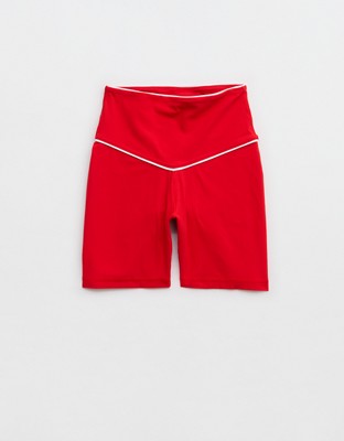 OFFLINE By Aerie Real Me XTRA High Waisted 5" Rib Piping Bike Short - Bright Red