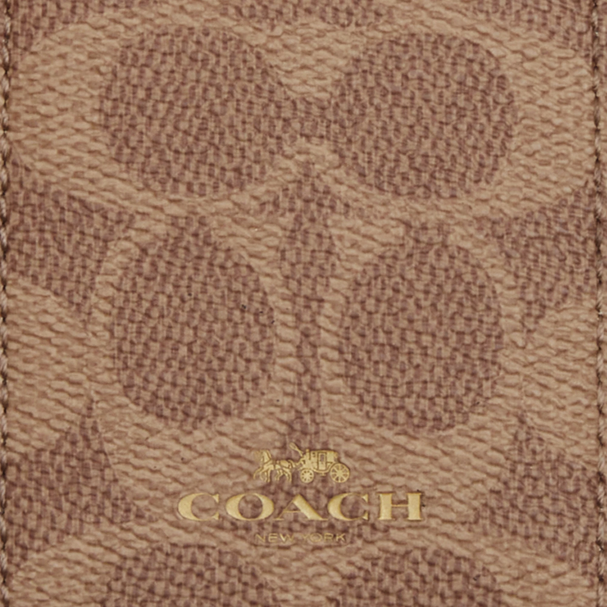 COACH®,Id Lanyard In Signaure Canvas,Canvas,Leather,Card Case,Color Block,Key Ring,Casual,Brown