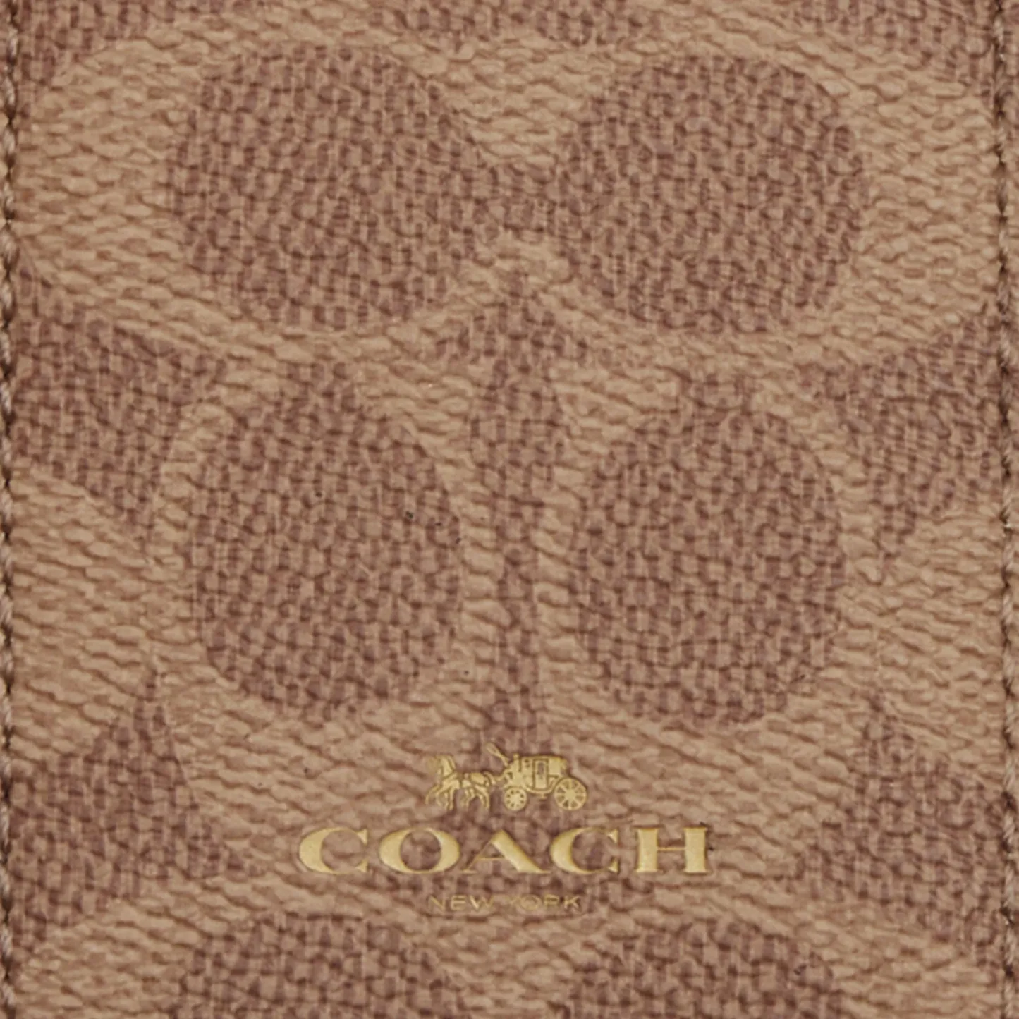 COACH®,Id Lanyard In Signaure Canvas,Canvas,Leather,Card Case,Color Block,Key Ring,Casual,Brown