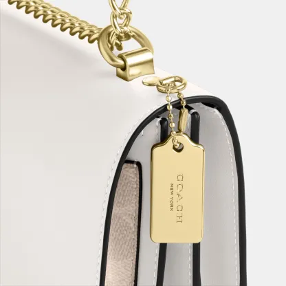 COACH®,Klare Crossbody Bag In Signature Canvas,Crossbody,Chain Detail,Pattern,Day Party,White,Closer View