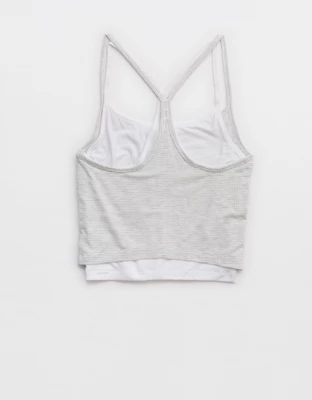 OFFLINE By Aerie Thumbs Up Layered Tank Top - Medium Heather Gray