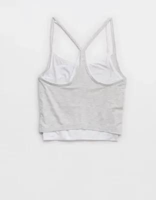 OFFLINE By Aerie Thumbs Up Layered Tank Top - Medium Heather Gray