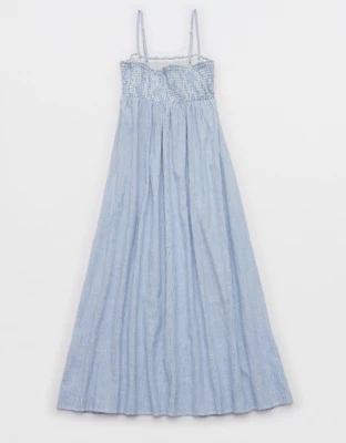 Aerie Straight Neck Midaxi Dress - Rome Blue