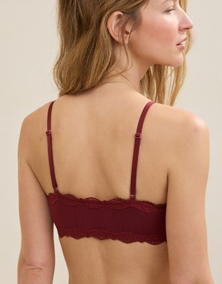 Superchill Modal Lace Trim Bralette - Deep Ruby