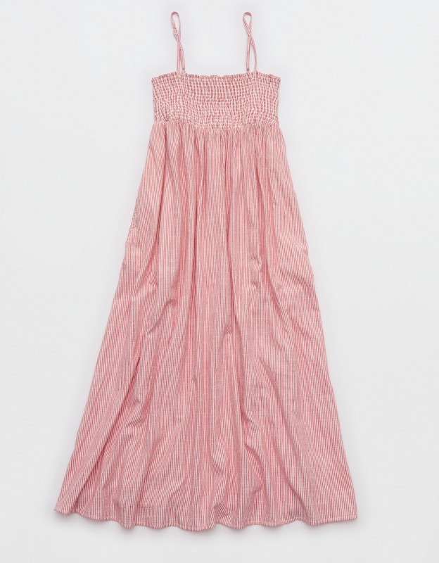 Aerie Straight Neck Midaxi Dress - Chilly Red
