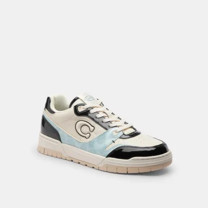 COACH®,Soho Sneaker With Patent Signature,Rubber,EVA,Recycled Polyester,Canvas,Leather,Polyester,Low Top,Casual,Fabric,Pla...,Multi Color,Front View