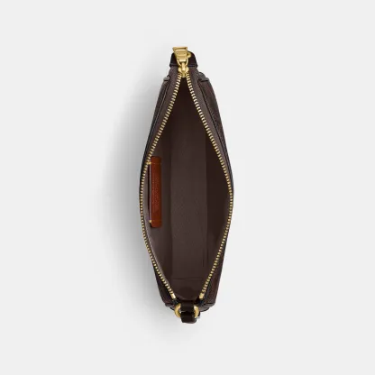 COACH®,Plaza Bag 18 In Signature Canvas,Calfskin Leather,Leather,Canvas,Fabric,Shoulder Bag,Logo,Compact,Lined,2 in 1,Bras...,Brown,Inside View,Top View