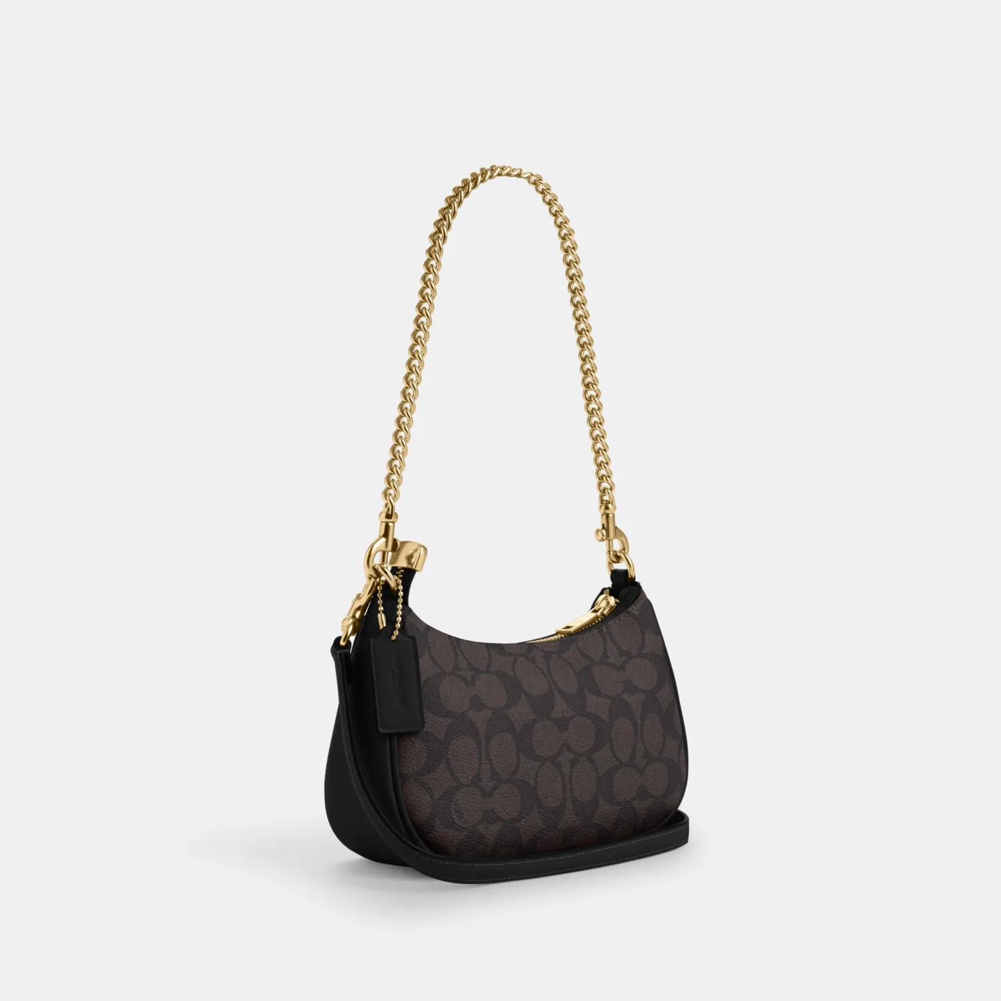 COACH®,Teri Mini Crossbody Bag In Signature Canvas,Polyester,Canvas,Recycled Polyester,Shoulder Bag,Adjustable,2 in 1,Vega...,Black,Angle View