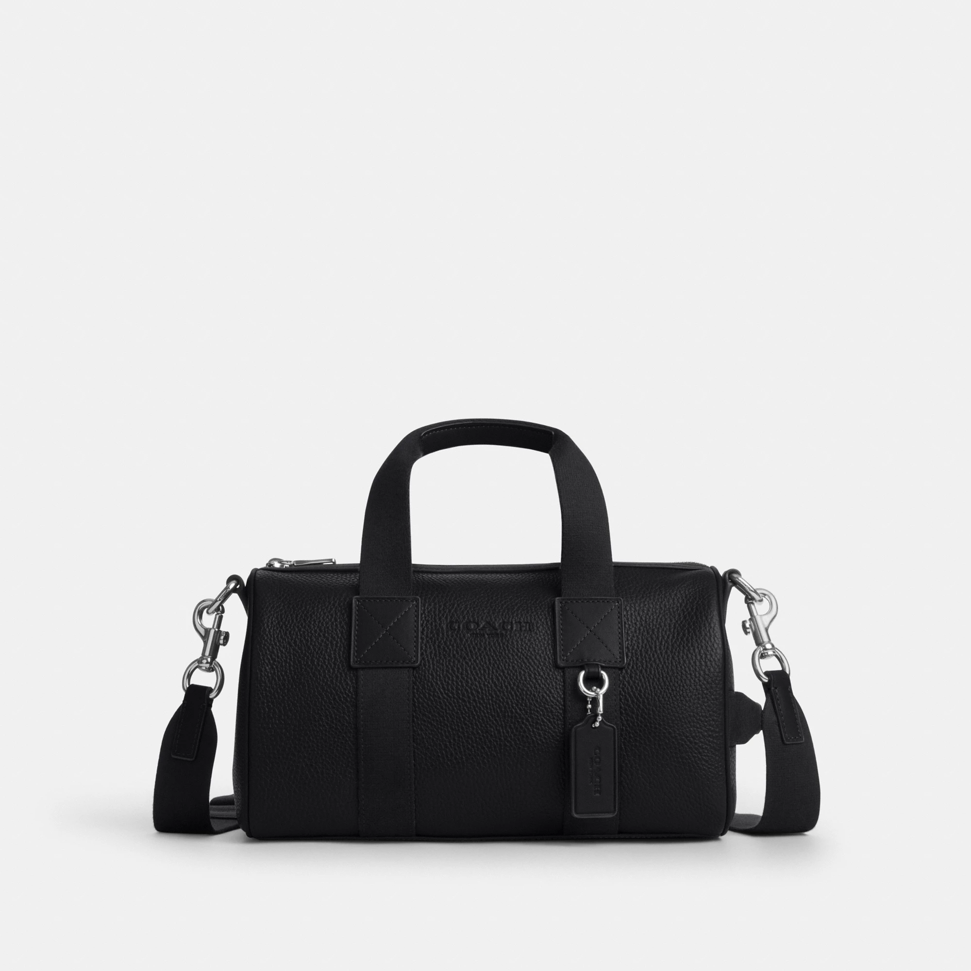 COACH®,Explorer Duffle Bag 28,Leather,Duffle Bag,Logo,Father's Day,Black,Front View