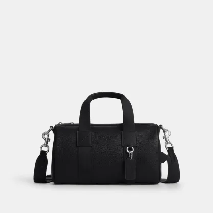 COACH®,Explorer Duffle Bag 28,Leather,Duffle Bag,Logo,Father's Day,Black,Front View