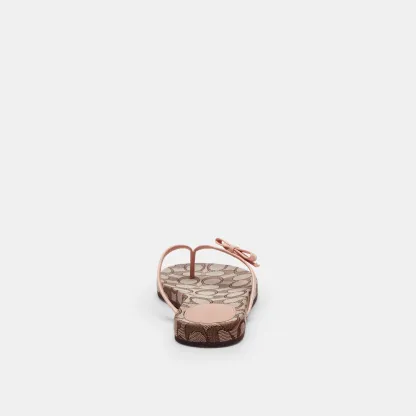 COACH®,Bow Flip Flop In Signature Jacquard,Brown,Alternate View