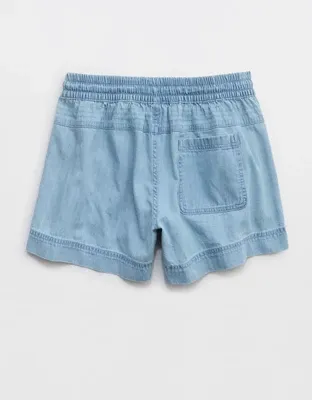 Aerie Woven Pull-On Short - Light Blue