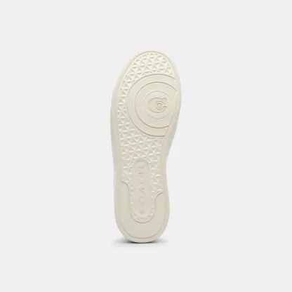 COACH®,High Line Sneaker In Signature Canvas,EVA,Canvas,Leather,Casual,Fabric,Logo,Pull Tab,Casual,Cream,Outsole View