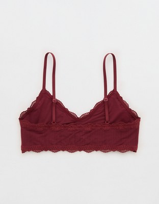 Superchill Modal Lace Trim Bralette - Deep Ruby