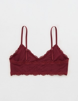 Superchill Modal Lace Trim Bralette - Deep Ruby