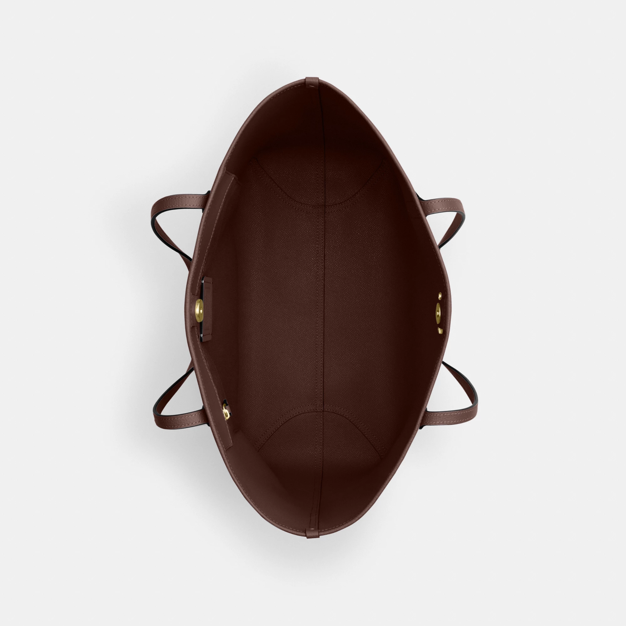 COACH®,City Tote Bag,Leather,Tote,Logo,Casual,Brown,Inside View,Top View