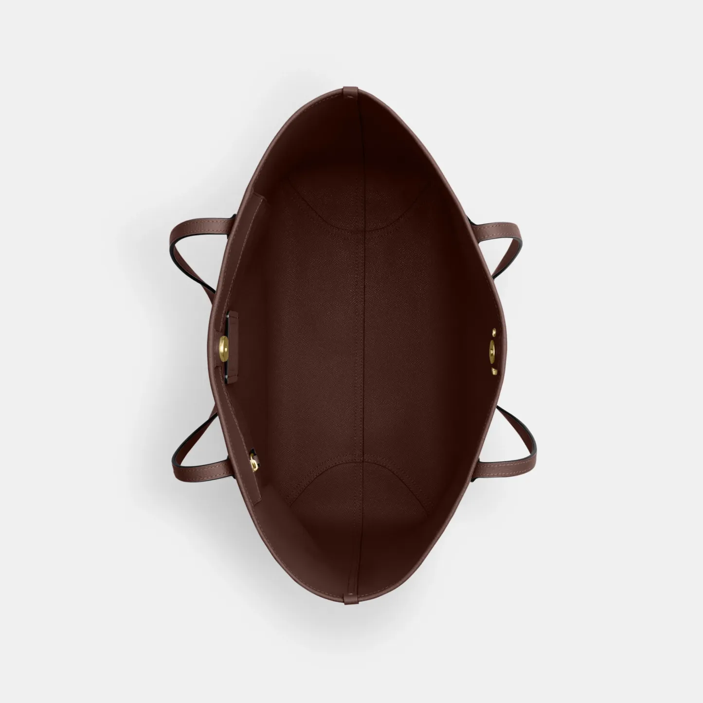COACH®,City Tote Bag,Leather,Tote,Logo,Casual,Brown,Inside View,Top View