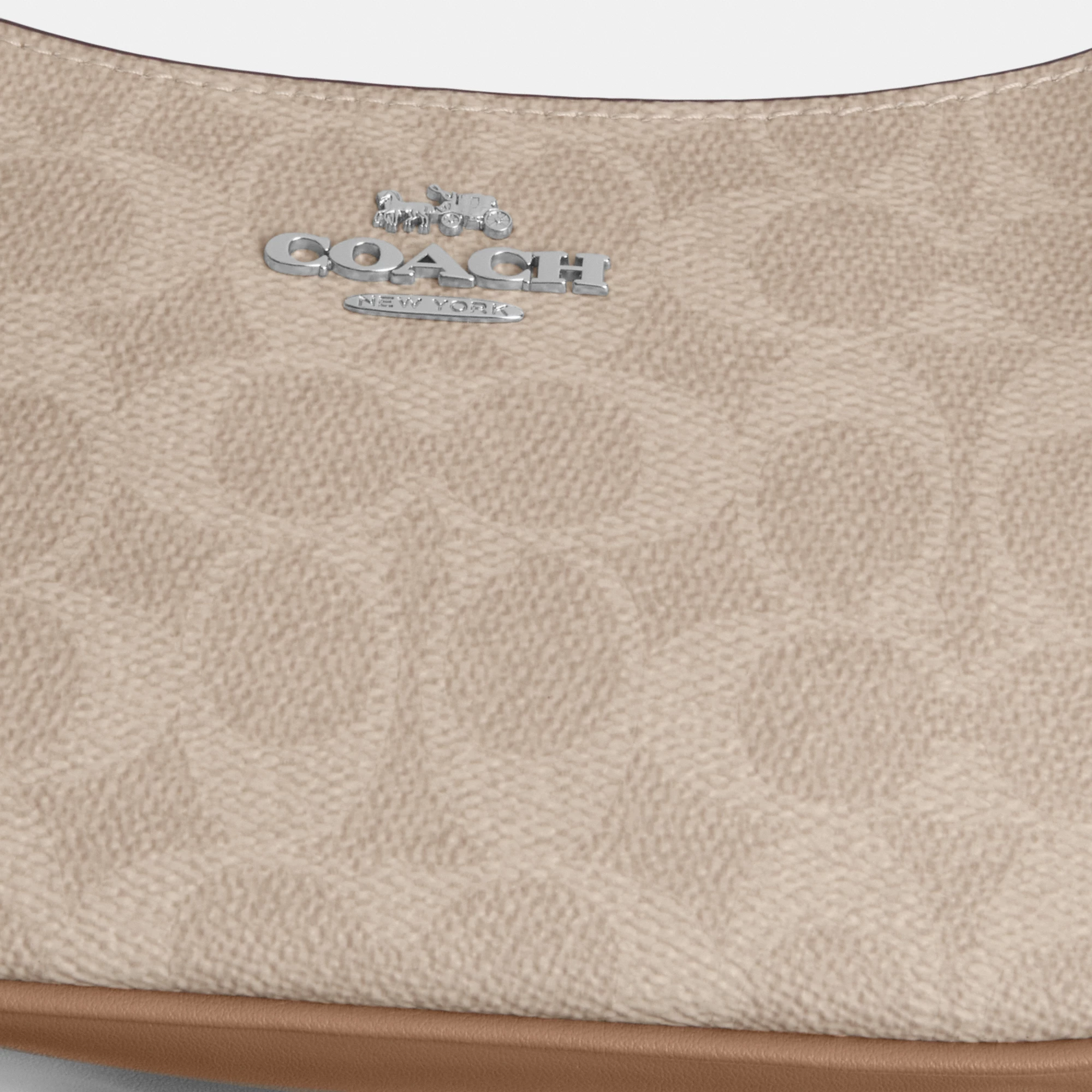 COACH®,Teri Mini Crossbody Bag In Signature Canvas,Polyester,Canvas,Recycled Polyester,Shoulder Bag,Adjustable,2 in 1,Vega...,Beige,Closer View