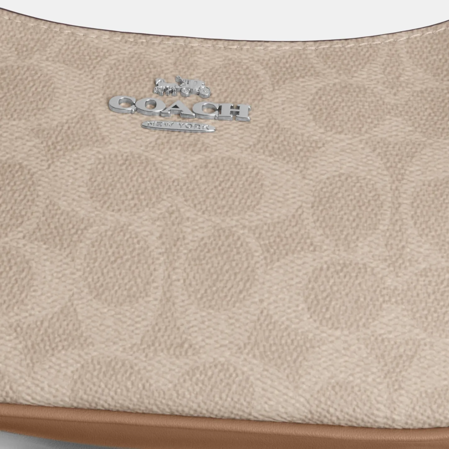 COACH®,Teri Mini Crossbody Bag In Signature Canvas,Polyester,Canvas,Recycled Polyester,Shoulder Bag,Adjustable,2 in 1,Vega...,Beige,Closer View