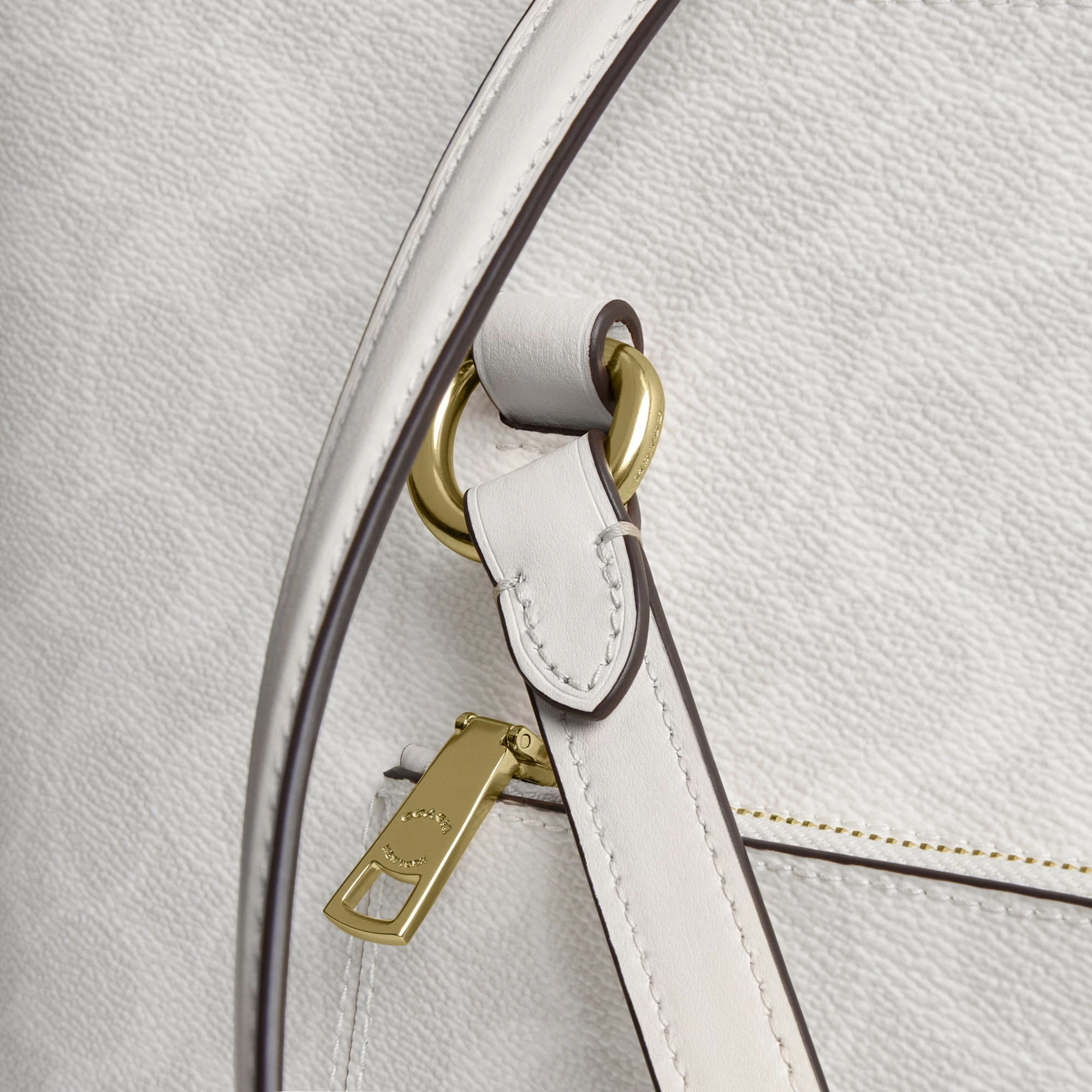COACH®,Station Tote Bag In Signature Canvas,Canvas,Fabric,Mixed Media,Leather,Tote,Logo,Pattern,Luggage Tag,Lined,Silver M...,Multi Color,Closer View