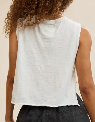 Aerie Happiest Side Tie Tank - Soft Muslin