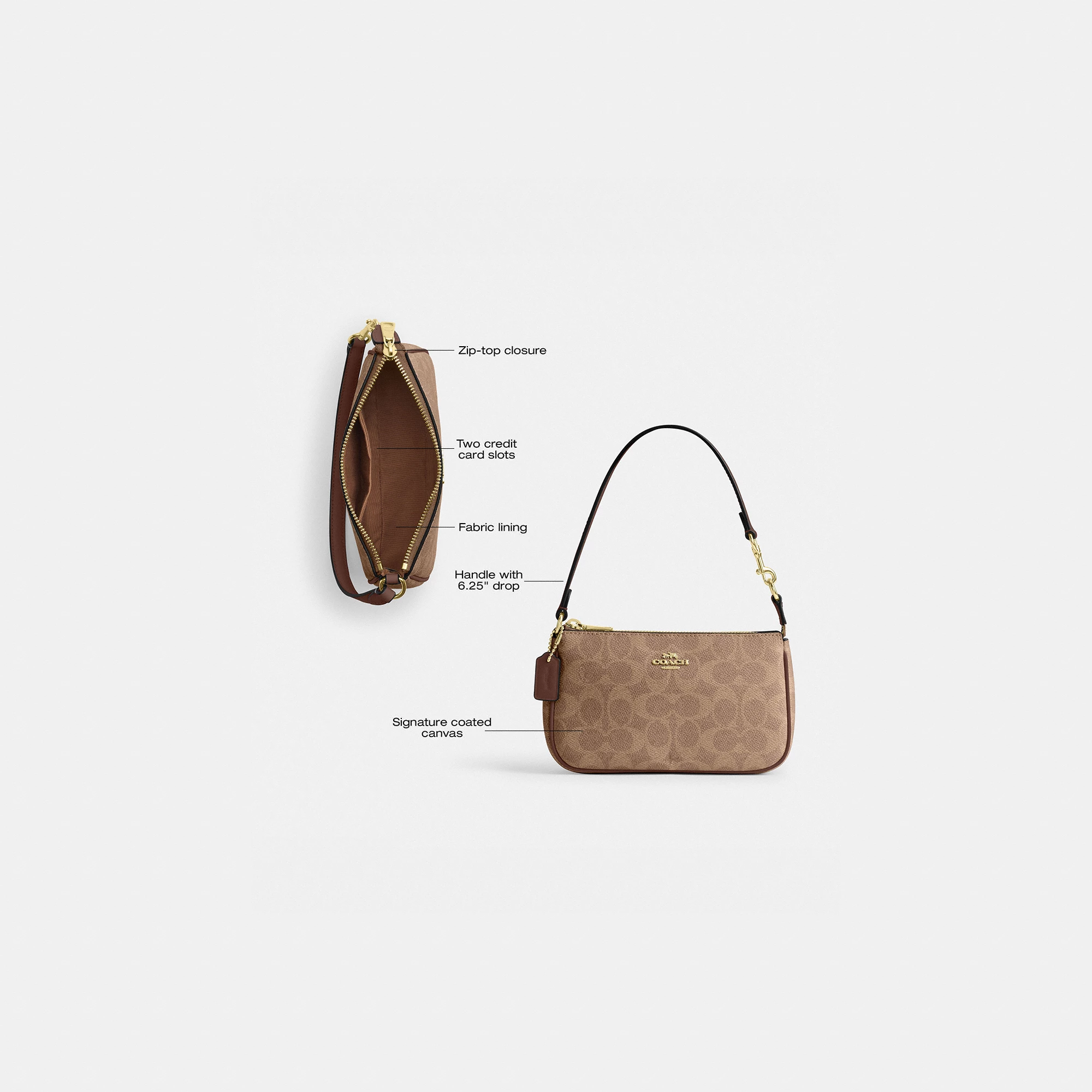 COACH®,Nolita 19 In Signature Canvas,Canvas,Shoulder Bag,Metal,Casual,Brown