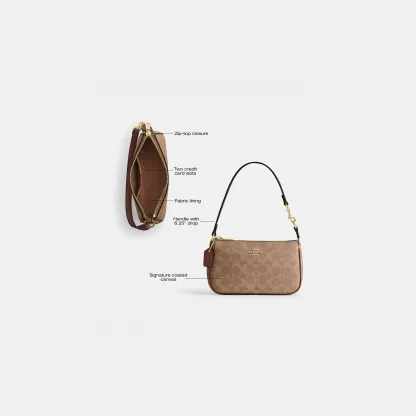 COACH®,Nolita 19 In Signature Canvas,Canvas,Shoulder Bag,Metal,Casual,Brown