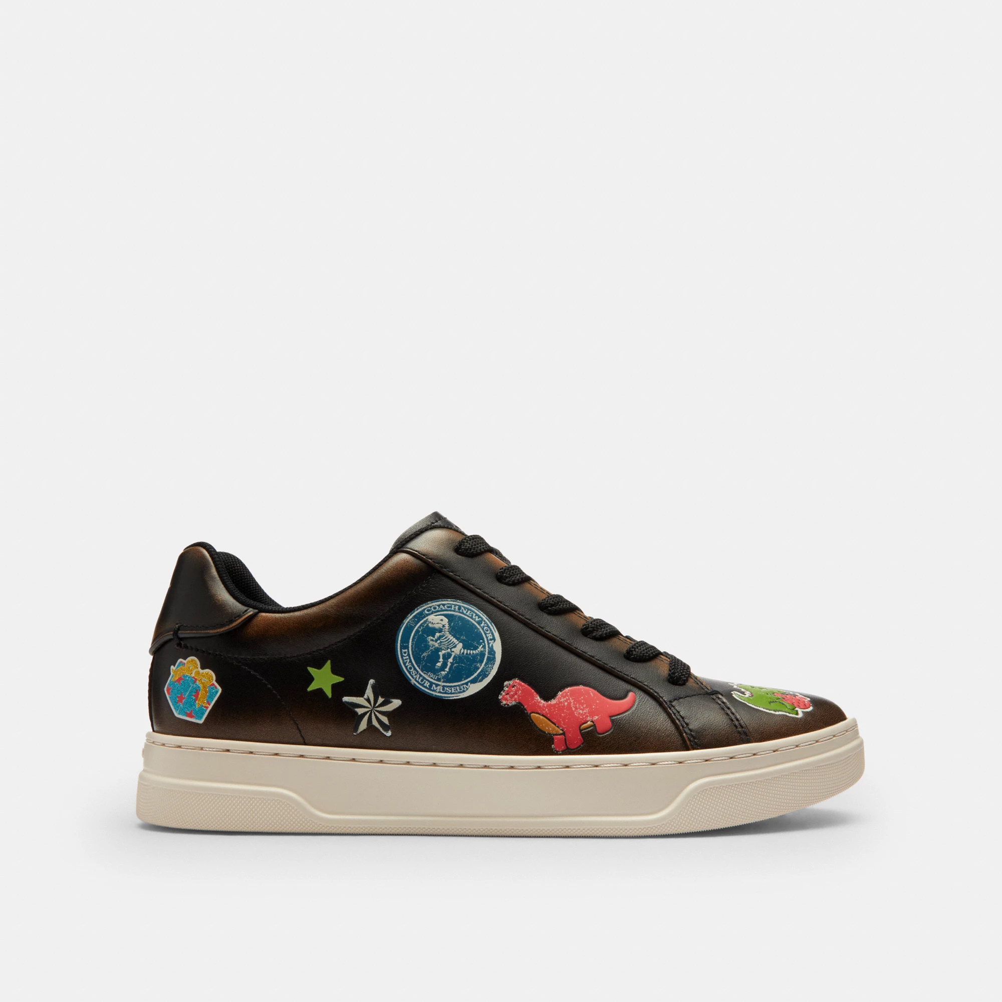 COACH®,Rexy 10 Th Birthday High Line Sneaker With Sticker Print,,Angle View