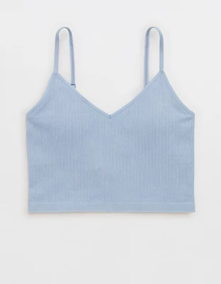 Superchill Seamless Rib Padded Bra Top - Monaco Blue