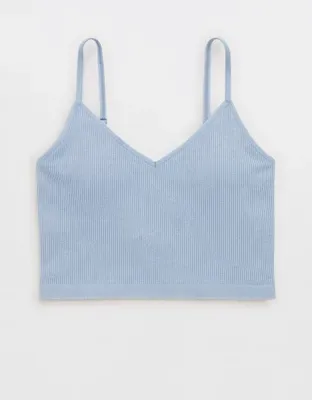 Superchill Seamless Rib Padded Bra Top - Monaco Blue