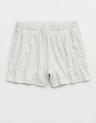 Aerie Textured Rib Short - Soft Muslin