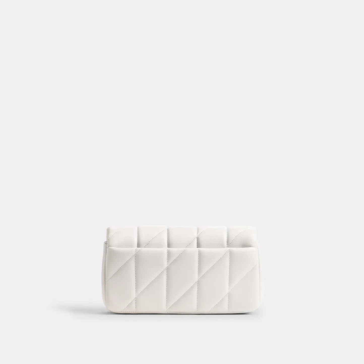 COACH®,Tabby Chain Crossbody Bag 19 With Quilting,Lining Leather,Leather,Crossbody,Wristlet,Logo,Pattern,Stitching,Embelli...,White,Back View