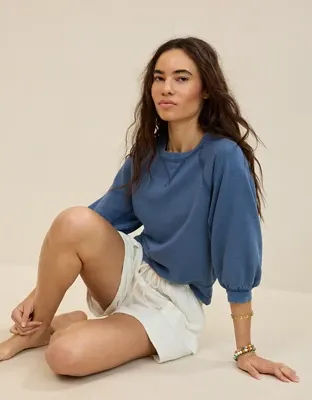 Aerie Femme Sweatshirt - Marbled Blue