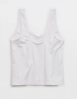SMOOTHEZ Cotton Blend Ruched Tank Top - White