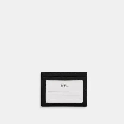 COACH®,Slim Id Card Case,Leather,Card Case,Casual,Black,Back View