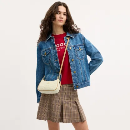 COACH®,Teri Mini Crossbody Bag In Signature Leather,Cream