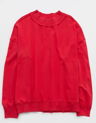 Aerie Alumni Mockneck Sweatshirt - Chilly Red