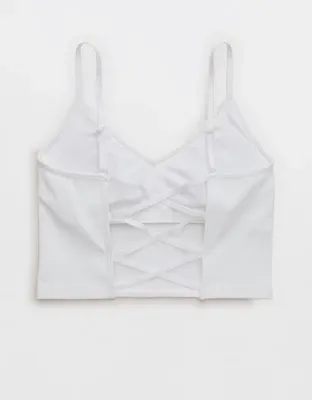 Superchill Seamless Rib Padded Bra Top - White