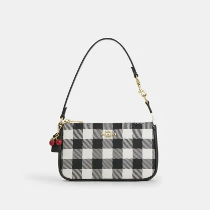COACH®,Nolita 19 With Gingham Print And Charm,,Front View